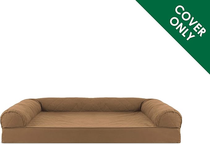 Furhaven Replacement Dog Bed Cover Quilted Sofa-Style, Machine Washable - Toasted Brown, Jumbo Plus (XX-Large)