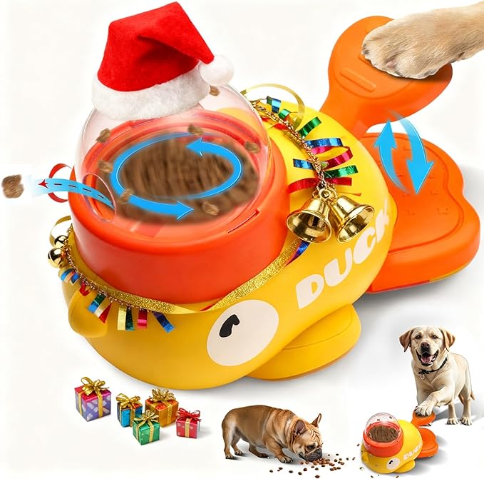 Interactive Dog Toys Food Puzzle Slow Feeder, Cat Treat Dispenser Toy Duck-Shaped Enrichment Toy for Small Medium Dogs and Cats, IQ Training and Exercise Small Animal Bowls