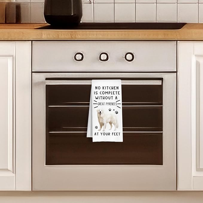 Funny Great Pyrenees Hand Towels for Kitchen Home Bathroom Decor, A Kitchen is Not Complete Without A Great Pyrenees Dish Towel, Dog Lovers Gift, 16×24 Inch