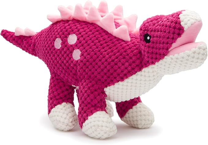 fabdog Floppies Plush Dog Toy - Cute & Durable Squeaky Dog Toys - Best Squeak Toy for Puppies and All Breeds | Ideal Pet Gift| Large Stegosaurus