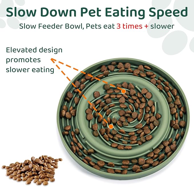 Silicone Dog Feeding Bowl with Suction Cup, Dog Puzzle Feeding Bowls for Heathy Eating - Non Slip Design (Purple)