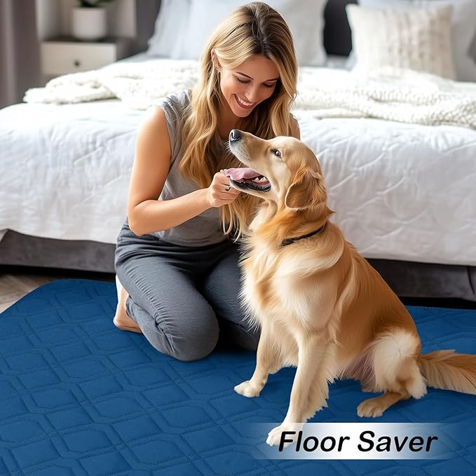 hyha Waterproof Dog Bed Blanket, Soft Pet Blankets, Waterproof Couch Cover for Dogs, Reversible Sofa Covers Washable for Furniture (40x90 Inch, Navy Blue/Blue)