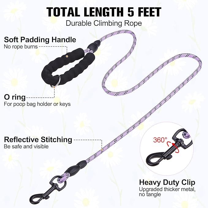 BEAUTYZOO Step in Dog Harness and Leash Set, Floral Pattern Reflective Dog Harness No Pull No Choke Puppy Harness for XXS XS S Dogs Cats, Soft Padded Mesh Vest Harnesses for Girl and Boy Pets