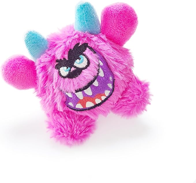 Squeaky Plush Dog Ball, Dental Care, Skin-Friendly and Soft and Relieve Stress, Little Monster Plush Ball Toy Suitable for All Breeds (Rose Red, Small)