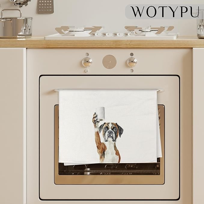 Funny Boxer Gifts Bathroom Hand Towels, Boxer Dog Lovers Gifts Decorative Hand Towels for Kids Guest Bathroom Washroom Half Bath, 16X24 Inch