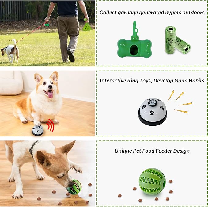 20Pcs Puppy Chew Toys for Teething, Dog Chew Toys with Rope Toys, Pet Dog Toothbrush, Treat Balls, Plush Toys and Squeaky Toy for Small Medium Dogs with Basket (20 Pack Elephant)
