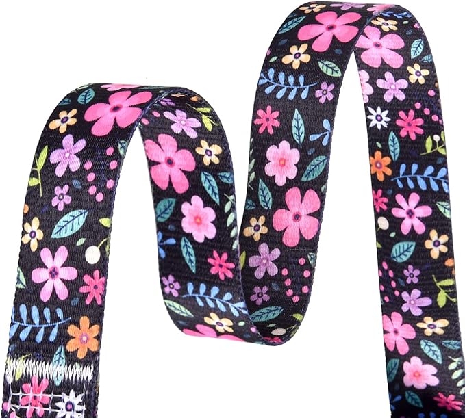 Dog Collar with Bohemia Floral Tribal Geometric Patterns - Soft Ethnic Style Collar Adjustable for Small Medium Large Dogs(Floral,M)