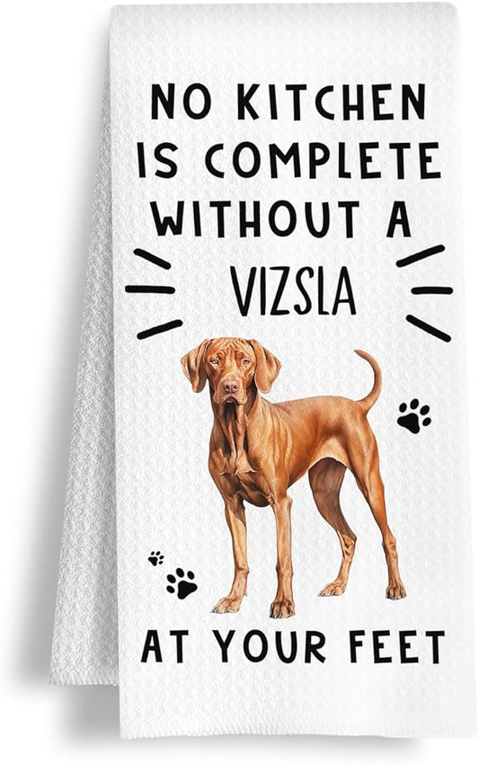 Funny Vizsla Hand Towels for Kitchen Home Bathroom Decor, A Kitchen is Not Complete Without A Vizsla Dish Towel, Dog Lovers Gift, 16×24 Inch