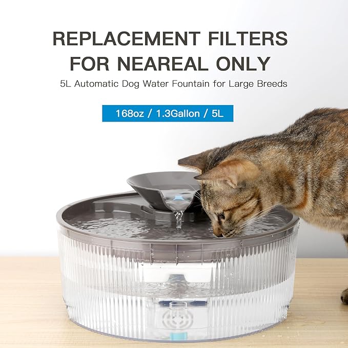 Dog Water Fountain Filters for 170 Oz/1.3Gal Pet Water Dispenser Fountain Filters (6 Fliters+ 6 Sponges)