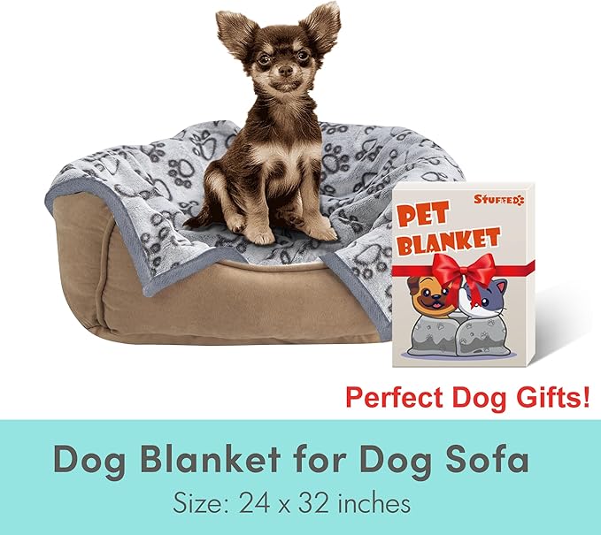 Stuffed Small Dog Blanket for Puppy Cat Bed, Washable Indoor Dog Beds & Furniture, Soft 24 * 32 inches Blanket Small Pet Supplies