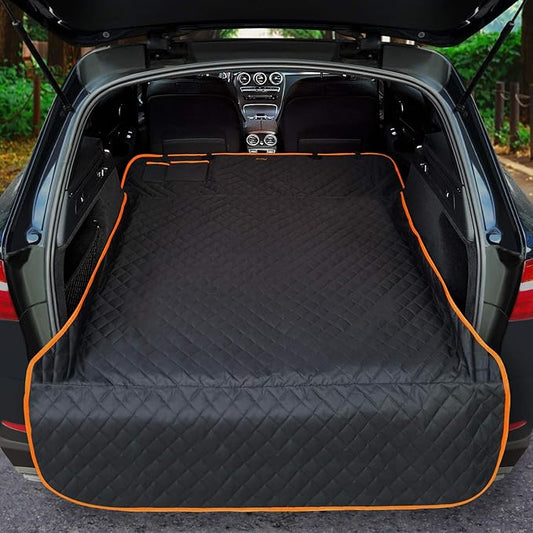 iBuddy Cargo Liner for Dogs Waterproof Pet Cargo Covers for SUV with Bumper Flap Protection Heavy Duty Nonslip Dog Trunk Cargo Protector Washable Dog Seat Cover for Universal and Large Size SUVs