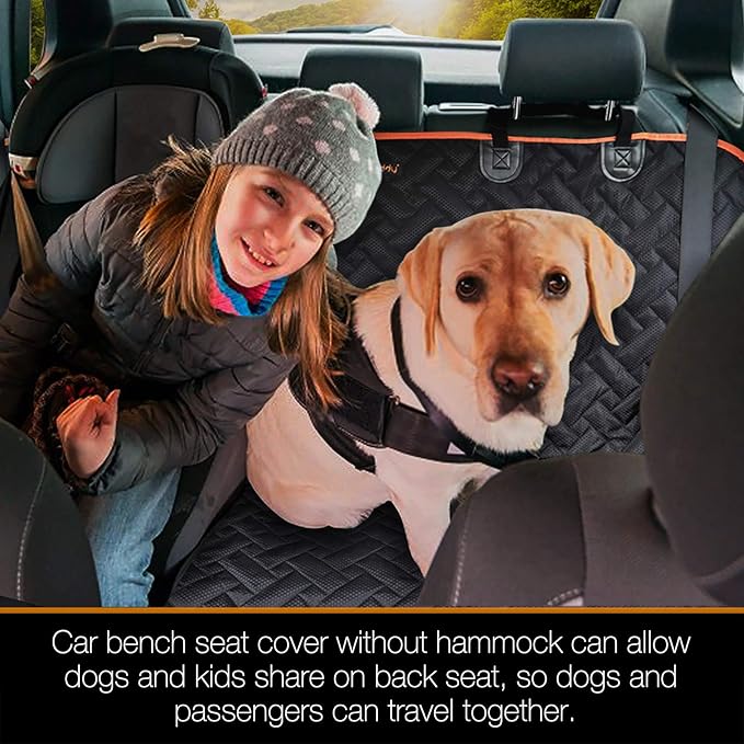 iBuddy Back Seat Cover for Truck, Easy-Install Dog Bench Seat Cover for Trucks Ford F150 F250/Chevrolet Silverado/Ram/GMC Sierra Keep Car Seats Clean & No Scratches Odor Free Pet Pickup Seat Protector