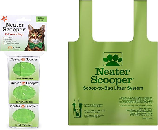 Neater Pets Neater Scooper Standard Size Refill Bags for Standard Neater Scooper Litter Scoop with Bags (3 Boxes, 45 Count)