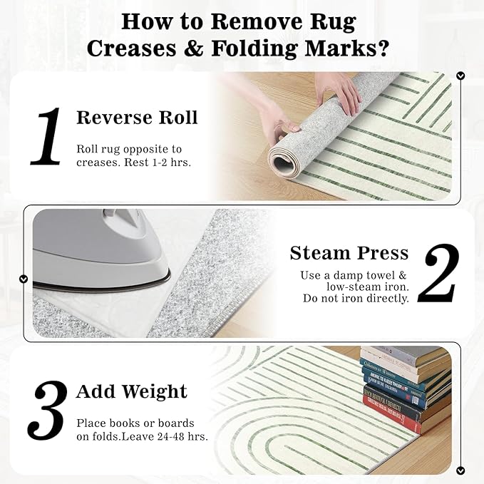 DCX Abstract Machine Washable 9x12 Rug, Sage Green Modern Accent Rug for Living Room, Soft Low Pile Non Slip Carpet, Kid & Pet Friendly Stain Resistant Rug for Bedroom Dining Room Office