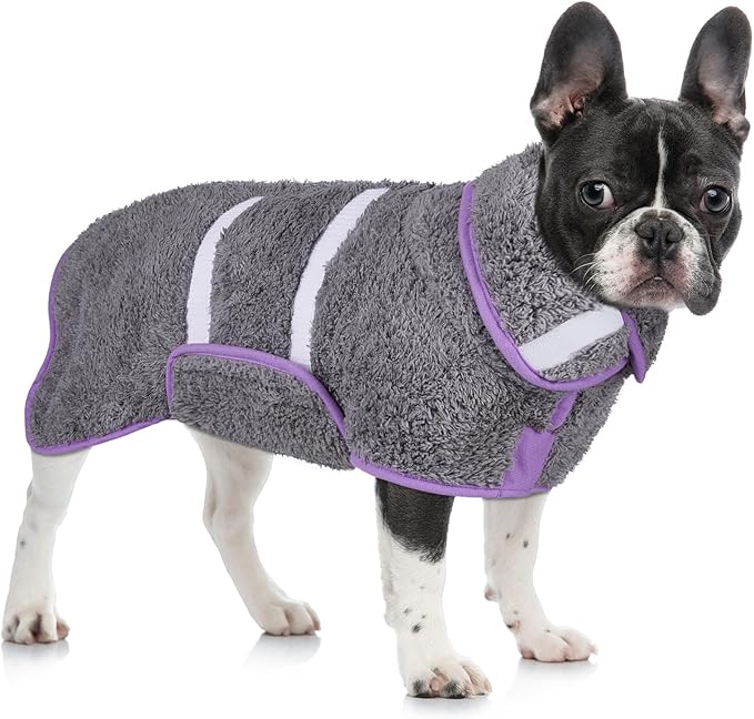 Dog Bathrobe Super Absorbent Dog Towels Large Quick Drying Robes for After Bath Soft Adjustable Warm Keeping Dogs Towel(S-XXL)
