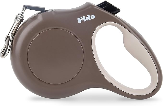 Fida Retractable Dog Leash, 16 ft Dog Walking Leash for Small and Medium Dogs up to 44lbs, 360° Tangle Free, Coffee/Brown