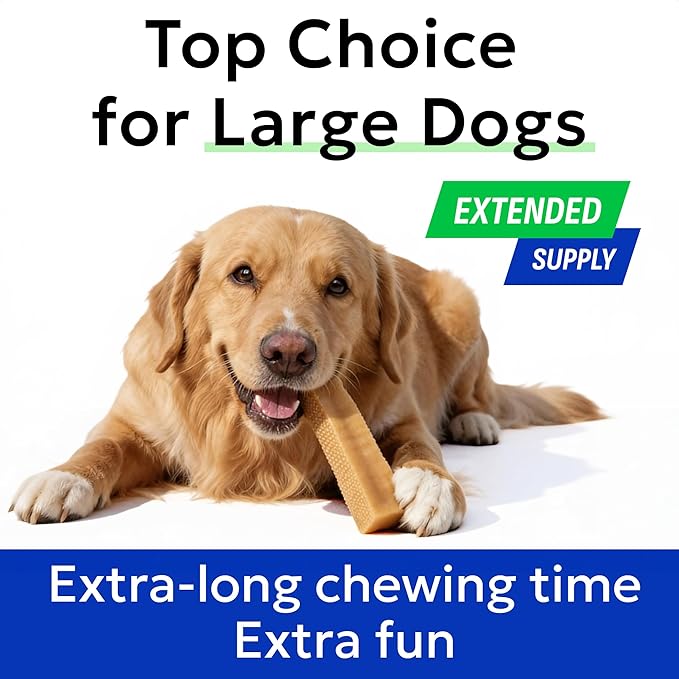 BARK&SPARK Yak Cheese Himalayan Dog Chews - 100% Natural & Long Lasting Dog Treats, Yak Milk Chews for Small, Medium & Large Dogs, Lactose & Gluten Free Dental Sticks, Healthy & Safe (8 Large Chews)