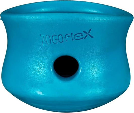 WEST PAW Zogoflex Toppl Interactive Treat Dispensing Puzzle Dog Toy for Mental Stimulation & Enrichment-Holds Kibble & Treats-Lickable, Freezable & Dishwasher Safe-Made in USA-Large-River Blue