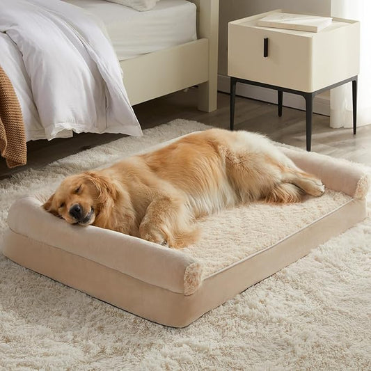 BFPETHOME Dog Beds for Large Dogs, Orthopedic Dog Bed for Medium Large Dogs,Big Waterproof Couch Pet Bed with Removable Washable Cover
