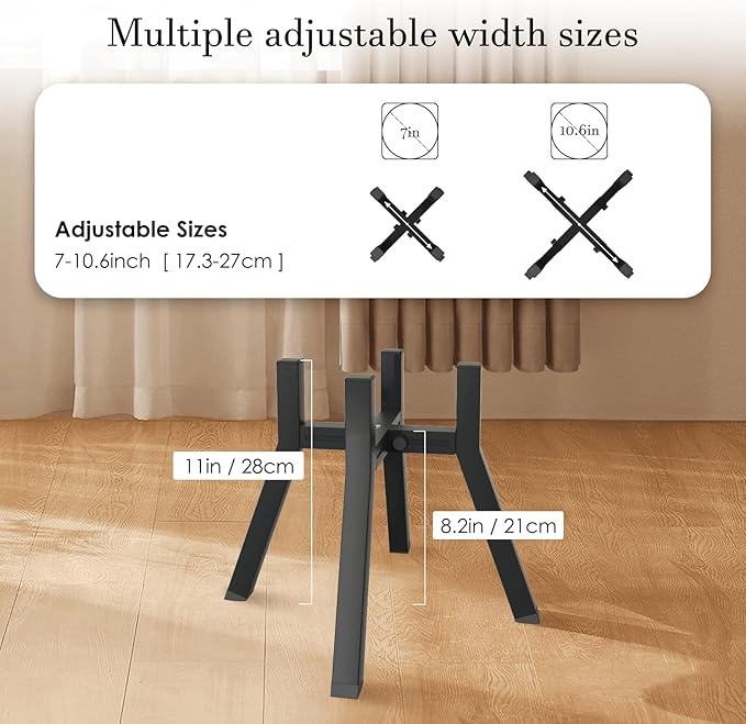 Dog Bowl Stand for Medium & Large Dogs, Adjustable Width 7-10.6" Raised Dog Food Stand, 11 inch Tall Elevated Single Holder, Black (Bowl Not Included)