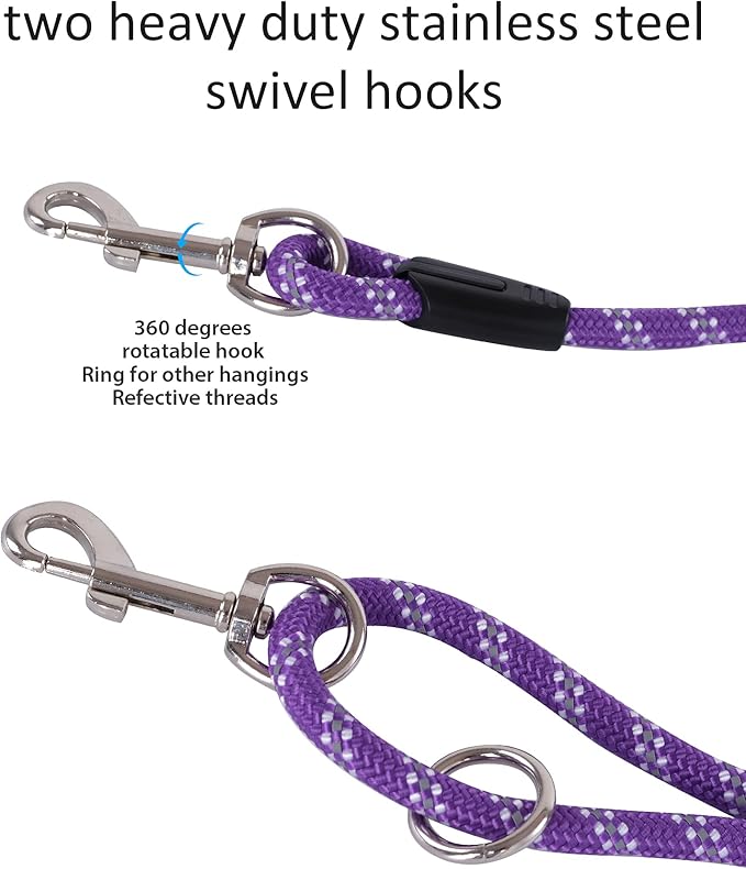 Heavy Duty Dog Leash, 16FT/30FT/50FT/100FT, Reflective Rope, Ideal for Large, Medium, Small Dogs; Walking, Playing, Camping, Yard