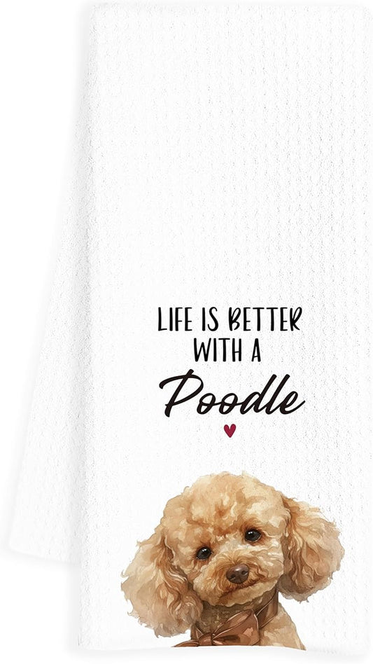 Poodle Gifts Kitchen Towels, 16x24 inch, Poodle Mom & Decorative Hand Towels for Kitchen, Dog Kitchen Decor