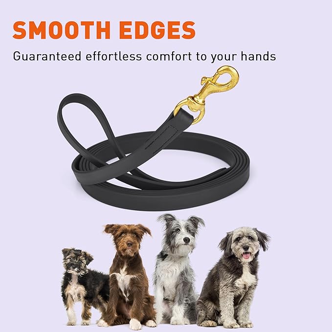 Viper Biothane K9 Working Dog Leash Waterproof Lead for Tracking Training Schutzhund Odor-Proof Long Line with Solid Brass Snap for Puppy Medium and Large Dogs, 20ft Black