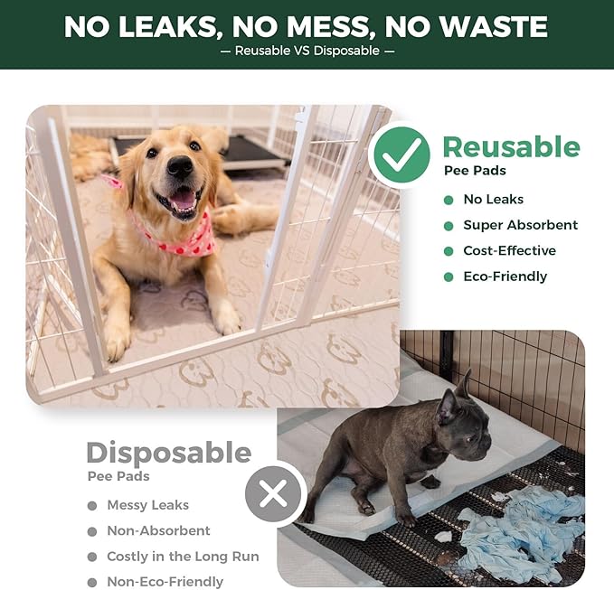 FXW Washable Pee Pads for Dogs, Leak-Proof & Non-Slip, Specifically Designed for Whelping Box, 47" Round, Khaki, 1 Pack