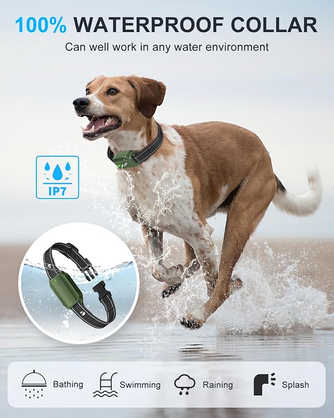 No Shock Dog Training Collar with Remote 3300FT, Dog Vibration Collar with Controller Beep and Vibrate Only, Safe Lock Waterproof Rechargeable Vibrating Collars for Dogs(10-120 lbs)-No Prongs