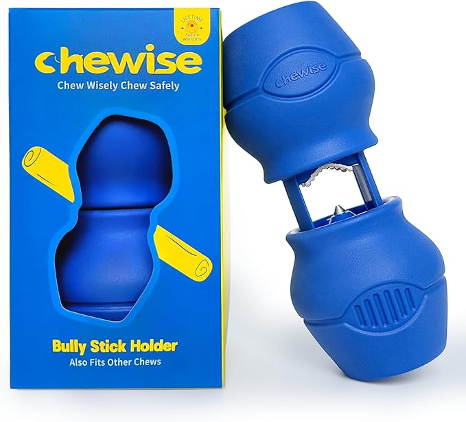 Chewise Bully Stick Holder, Improved Bully Sticks Holder, Ultimate Secure Heavy Duty, BPA-Free Safety Device to Prevent Choking, Fits Various Bully Sticks and Dog Sizes