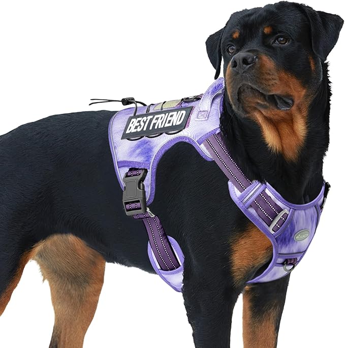 AUROTH Tactical Dog Harness for Large Dogs No Pull Adjustable Pet Harness Reflective K9 Working Training Easy Control Pet Vest Military Service Dog Harnesses Very Peri XL