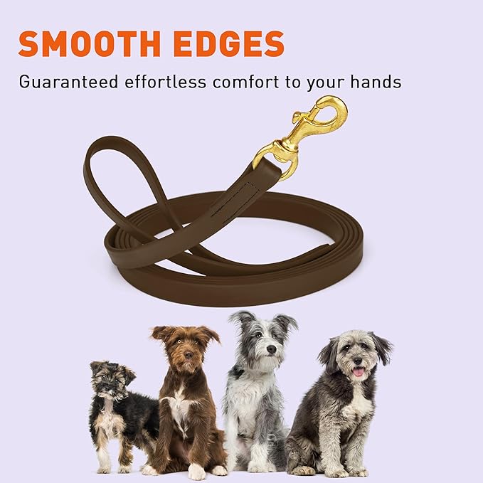Viper Biothane K9 Working Dog Leash Waterproof Lead for Tracking Training Schutzhund Odor-Proof Long Line with Solid Brass Snap for Puppy Medium and Large Dogs, 10ft Dark Chocolate Brown