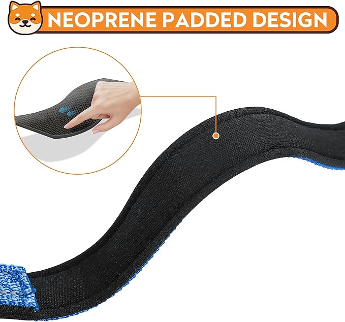 Reflective Dog Collar, Adjustable Soft Neoprene Padded Nylon Pet Collars with Buckle for Extra Large Dogs, Navy Blue,XL