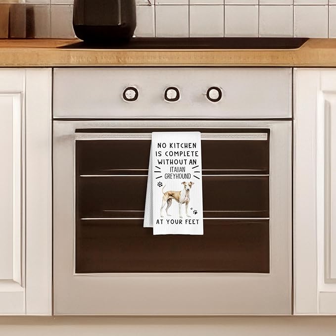 Funny Italian Greyhound Hand Towels for Kitchen Home Bathroom Decor, A Kitchen is Not Complete Without an Italian Greyhound Dish Towel, Dog Lovers Gift, 16×24 Inch