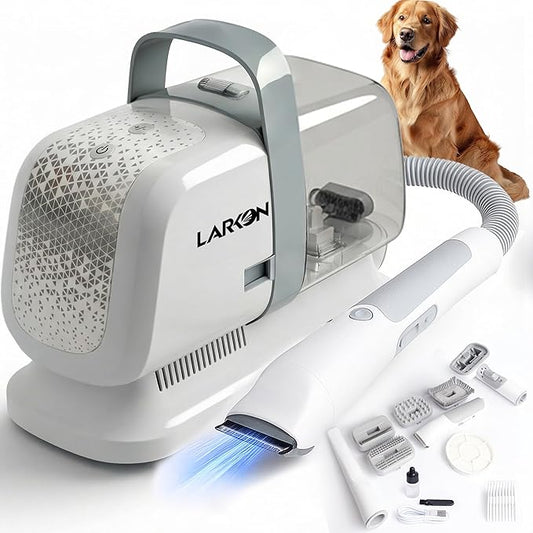 Pet Grooming Vacuum & Nail Grinding Kit – 10Kpa High-Suction Pet Hair Vacuum with 3-Speed Settings & Ultra Low Noise + Nail Grinder | Cats & Dog Grooming Vacuum for Shedding | Large 2L Dustbin