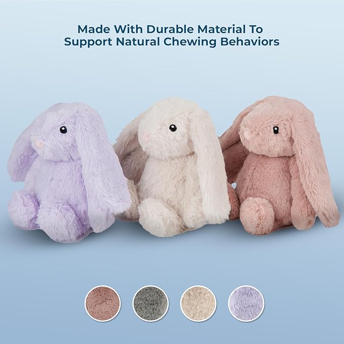 Best Pet Supplies Interactive Squeaky Dog Chew Toy, Ideal Dog Toys for Chewers, Small, Medium & Large Dogs, and Fetch Lovers - Bunny (Mauve), Small