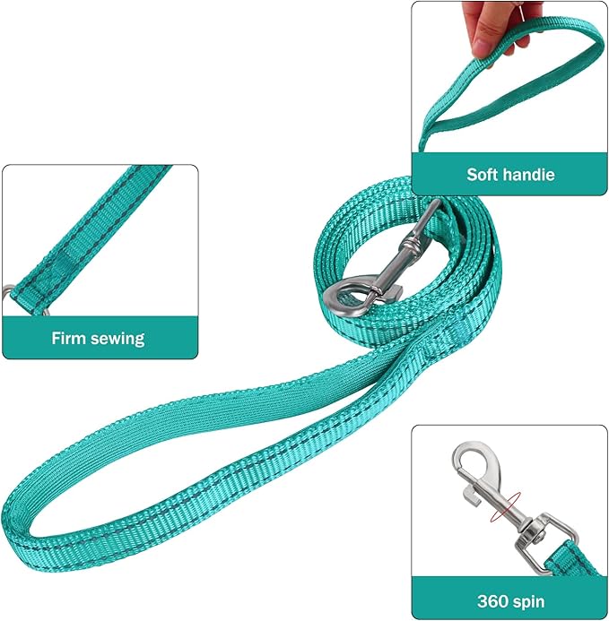 YIMEIS Dog Harness and Leash Set, No Pull Soft Mesh Pet Harness, Reflective Adjustable Puppy Vest for Small Medium Large Dogs, Cats (Turquoise, Small (Pack of 1)