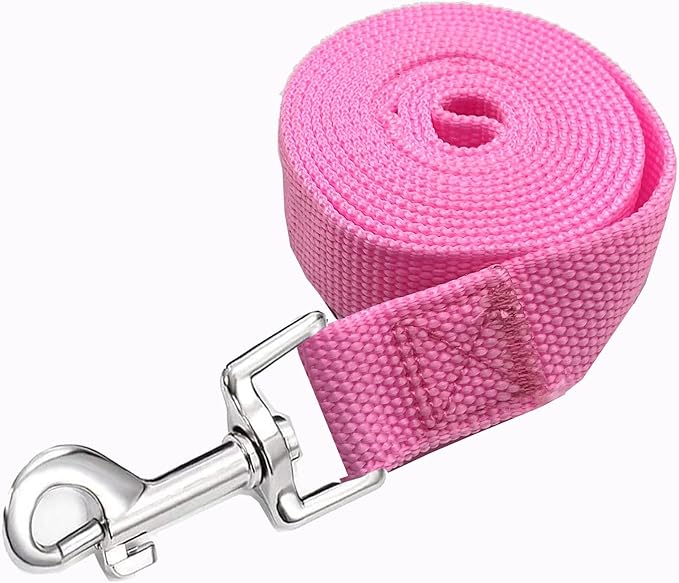 Strong Nylon Dog Leash, 4FT/ 5 FT/ 6FT Dog Leashes for Medium Large Dogs (5FT, Pink)