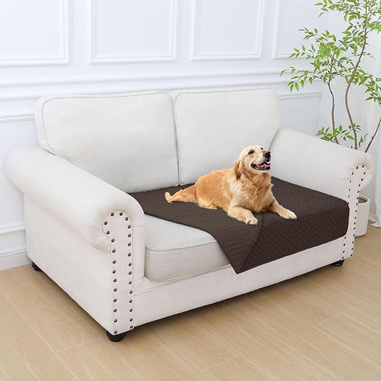 hyha Waterproof Dog Blanket, Soft Dog Bed Cover Pet Blankets, Waterproof Sofa Couch Cover for Dogs Washable, Reversible Pet Couch Covers for Sofa Furniture (30x53 Inch, Chocolate/Chocolate)