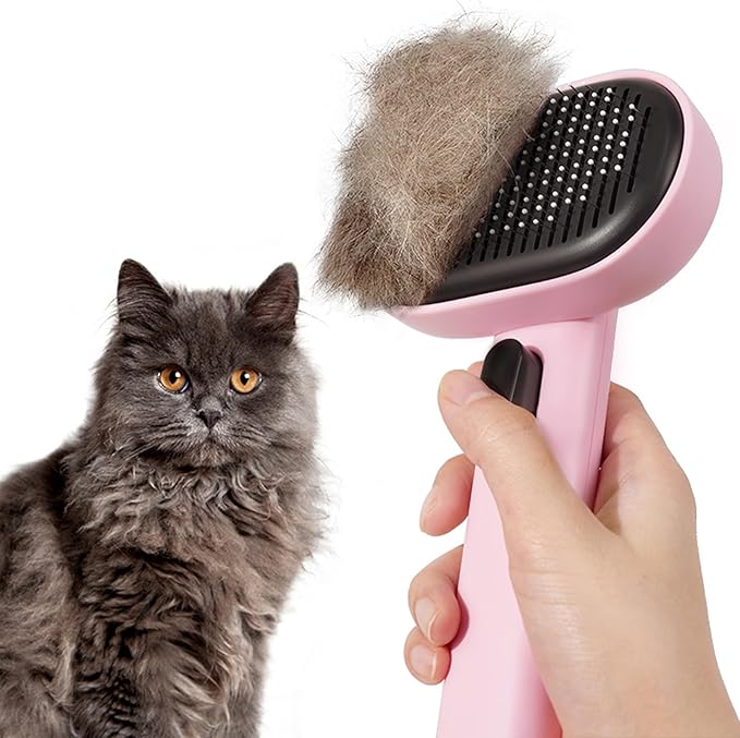 Aumuca Cat Brushes for Indoor Cats, Cat Hair Brush for Shedding, Cat Brush for Long or Short Haired Cats, Cat Grooming Deshedding Brush for Dog Kitten Horse Massage Removes Loose Fur
