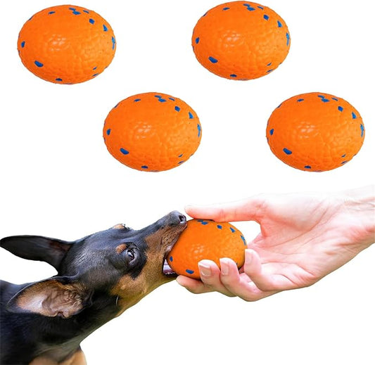 Indestructible Dog Chew Toy for Aggressive Chewers - 4 Pack Interactive Dog Ball，Durable ETPU Toy for Large Medium Small Dogs