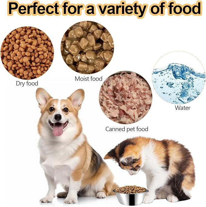 10 Pcs Stainless Steel Dog Bowls,6.85 inch Pet Food Replacement Bowls, Metal Dog Water Dishes for Medium, Small Dogs