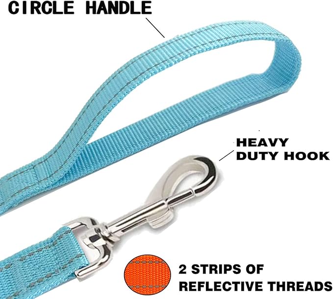 Reflective Dog Leash 4Ft /6 Feet Long, 3/4 Inch Wide, for Small and Medium Dogs