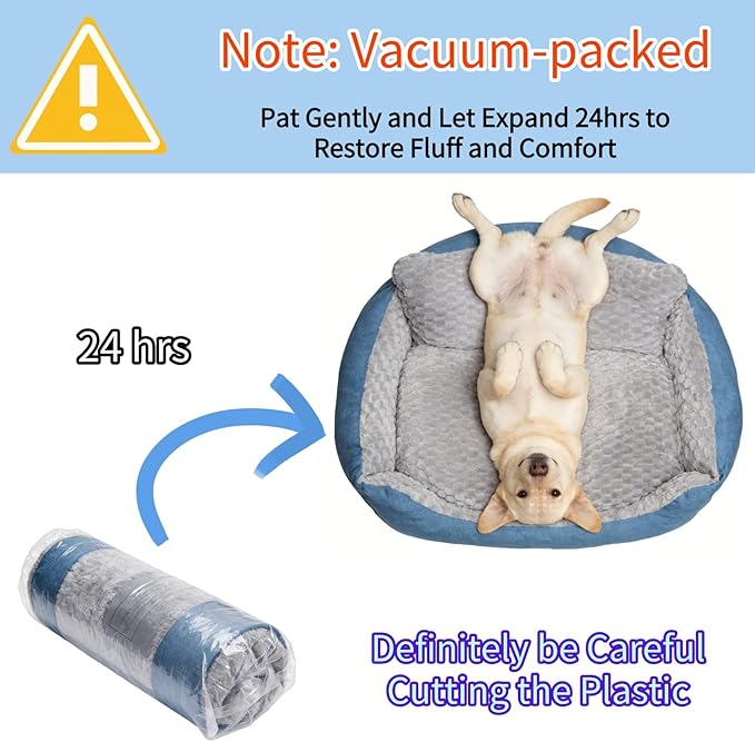 Big Dog Bed for Large Sized Dogs with Soft Plush Cushion, Machine Washable High Backrest Bed, XL Round Pet Sofa with Non-Slip Bottom,Year-Round Comfort for Dogs Up to 99 lbs