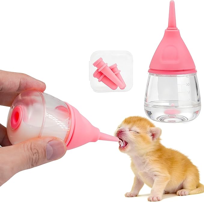 Pet Feeding Bottle for Puppies and Kittens,40ml Pink