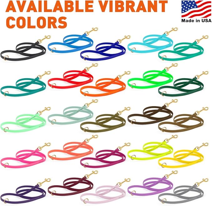 Viper Biothane K9 Working Dog Leash Waterproof Lead for Tracking Training Schutzhund Odor-Proof Long Line with Solid Brass Snap for Puppy Medium and Large Dogs 4ft, Battleship Gray