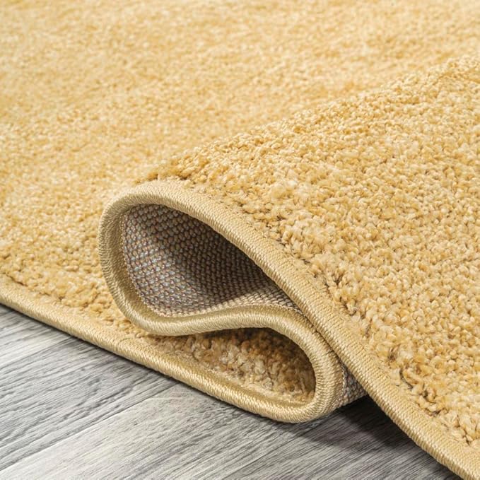JONATHAN Y Haze Solid Low-Pile Mustard 3x5 Oval Indoor Area Rug, Coastal,Bohemian,Minimalist,Classic, Easy-Cleaning for Living Room,Bedroom,Kitchen,Pet Friendly,Non-Shedding (SEU100B-3OV)