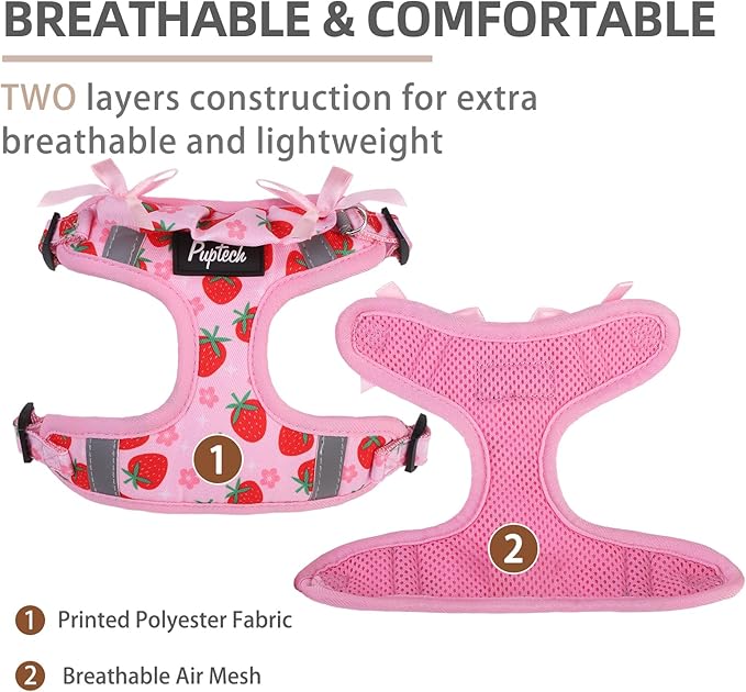 PUPTECK Dog Harness and Leash Set Medium Sized, Step in No Pull Adjustable Puppy Cat Harness Reflective Pet Vest