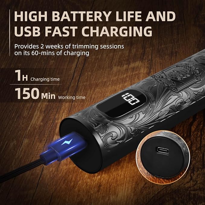 Ufree Beard Trimmer for Men, Electric Razor Shavers, Cordless Hair Clippers, 7 in 1 Beard Grooming Kit for Mustache, Body, Nose and Facial, Gifts for Men