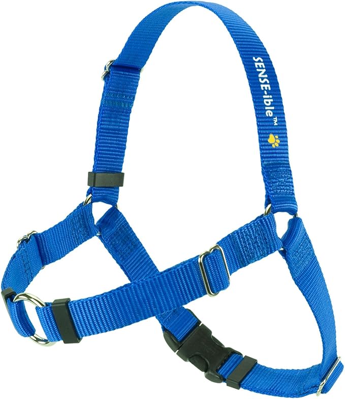 Sense-ible No-Pull Dog Harness (Blue, Medium/Large Wide)